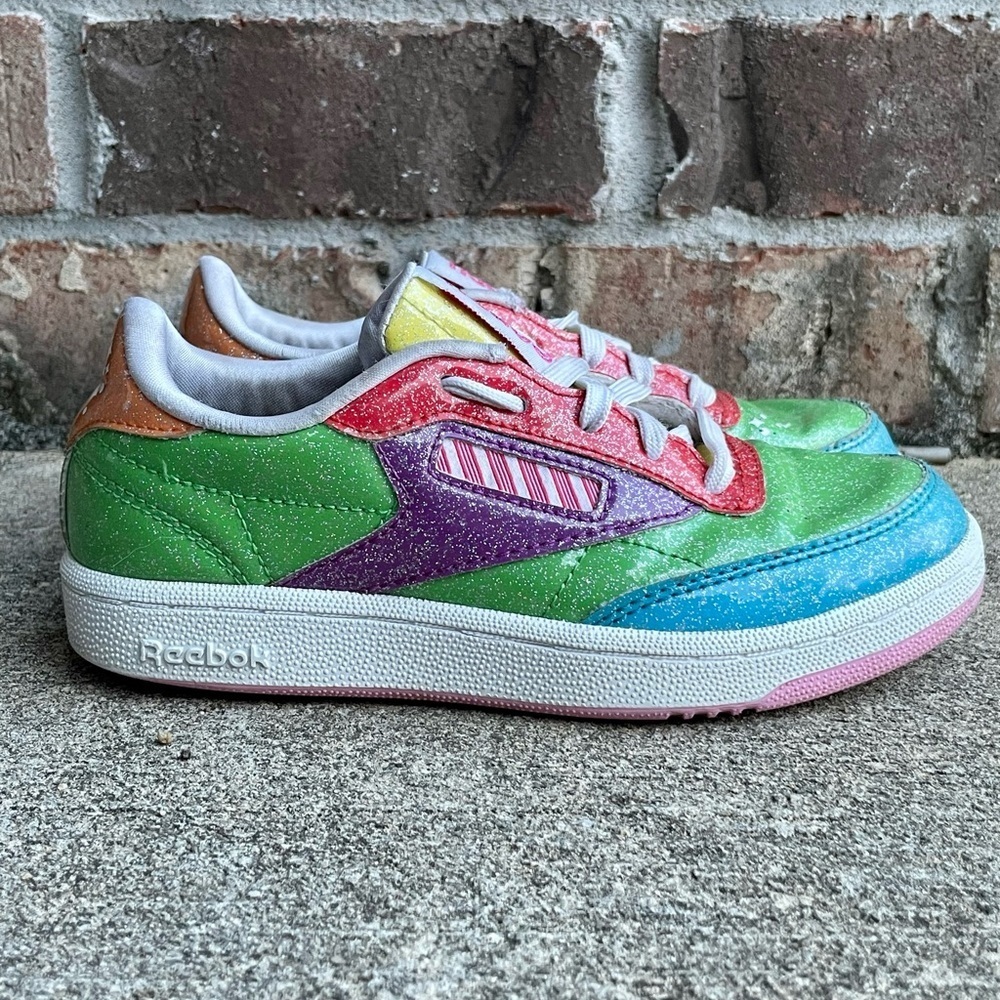 Reebok Kids Glitter Low-Top Sneakers - Green Purple Blue Pink